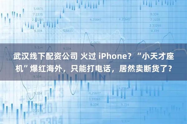 武汉线下配资公司 火过 iPhone？“小天才座机”爆红海外，只能打电话，居然卖断货了？